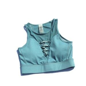 Blue Matching Leggings & Bra Top Set